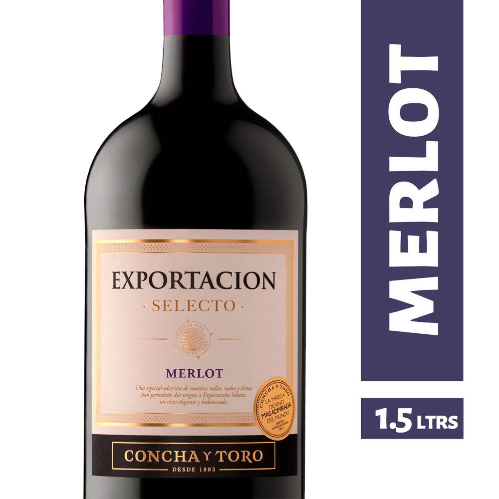 Exportación selecto vino selecto merlot (botella 1.5 l)