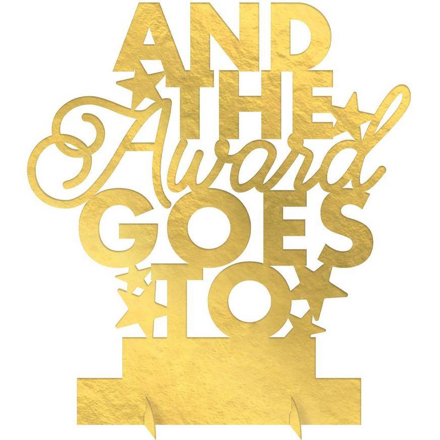 Metallic Gold Award Goes To Cardstock Centerpiece, 8.6in x 9.5in - Awards Night