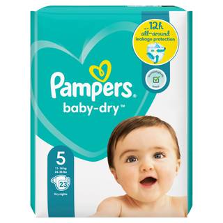 Pampers Baby-Dry Size 5, 23 Nappies, 11Kg-16Kg, Carry Pack (Co-op Member Price £5.00 *T&Cs apply)