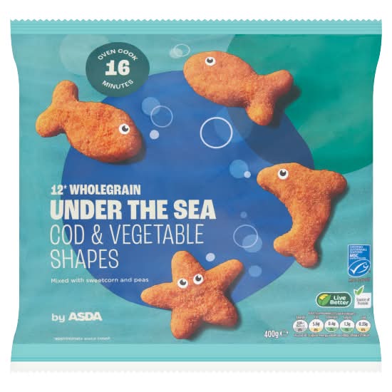 ASDA Wholegrain Under the Sea Cod and Vegetable Shapes (400g)