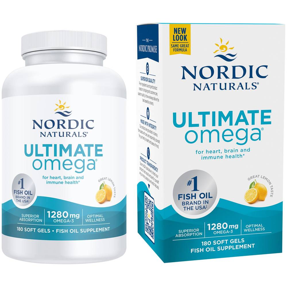 Ultimate Omega – 1,280 Mg Total Omega-3S – Lemon (180 Softgels)