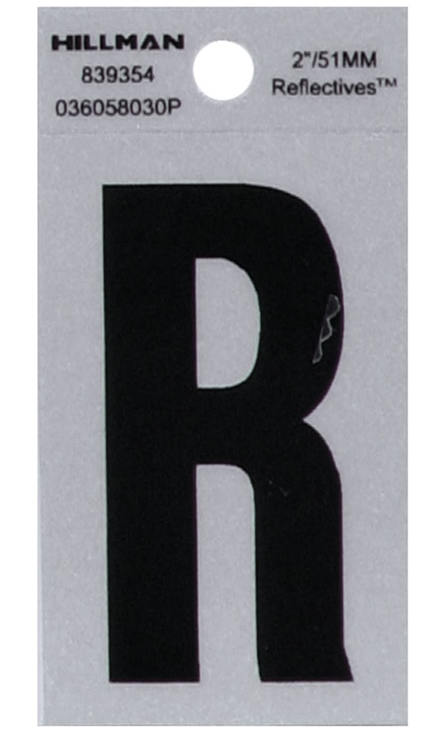 Hillman 2 In. Reflective Black Vinyl Self-Adhesive Letter R 1 Pc