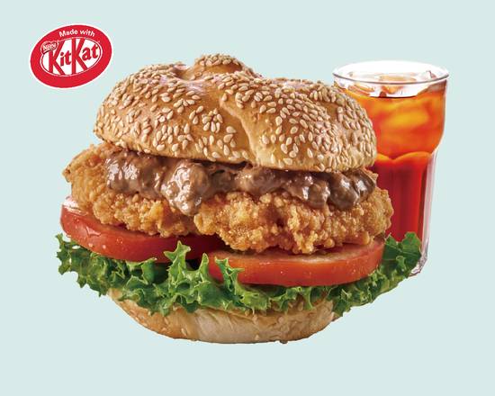 KITKAT®奇脆 XL 勁辣炸雞芝加哥堡組合餐 KITKAT® XL Mr.Burger with Spicy Deep-Fried Chicken Combo