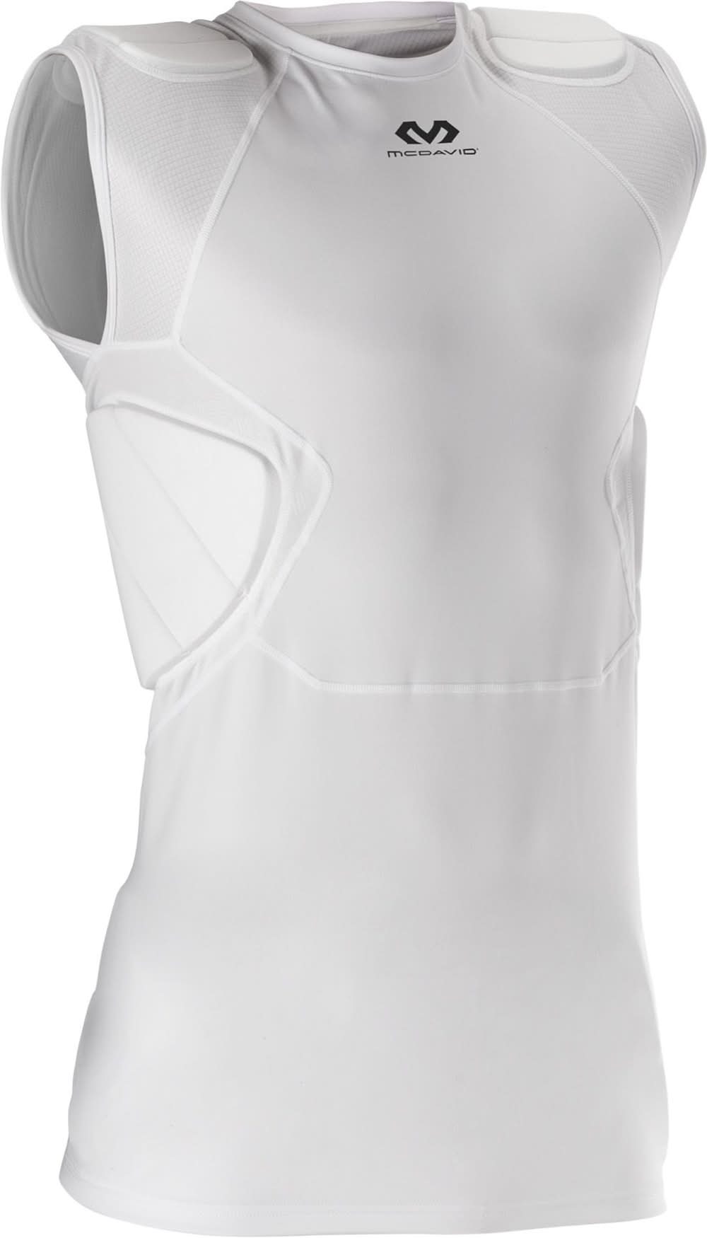 McDavid Youth Rival Integrated 5-Pad Football Shirt (White, M)