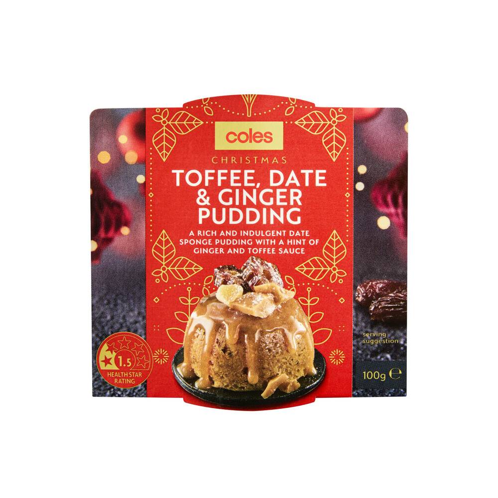 Coles Christmas Toffee Date & Ginger Pudding