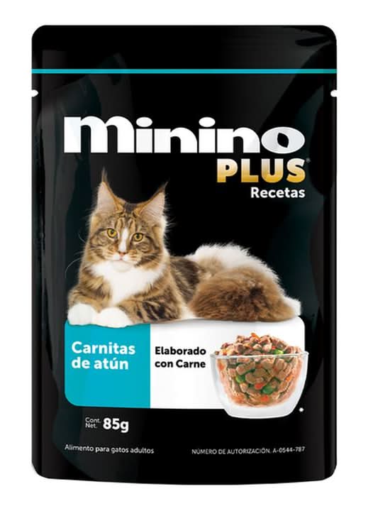 Minino · Plus alimento húmedo para gatos, atún, Adulto (85 g)