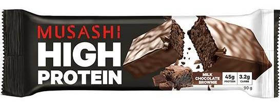 Musashi high protein bar milk choc brownie 90g