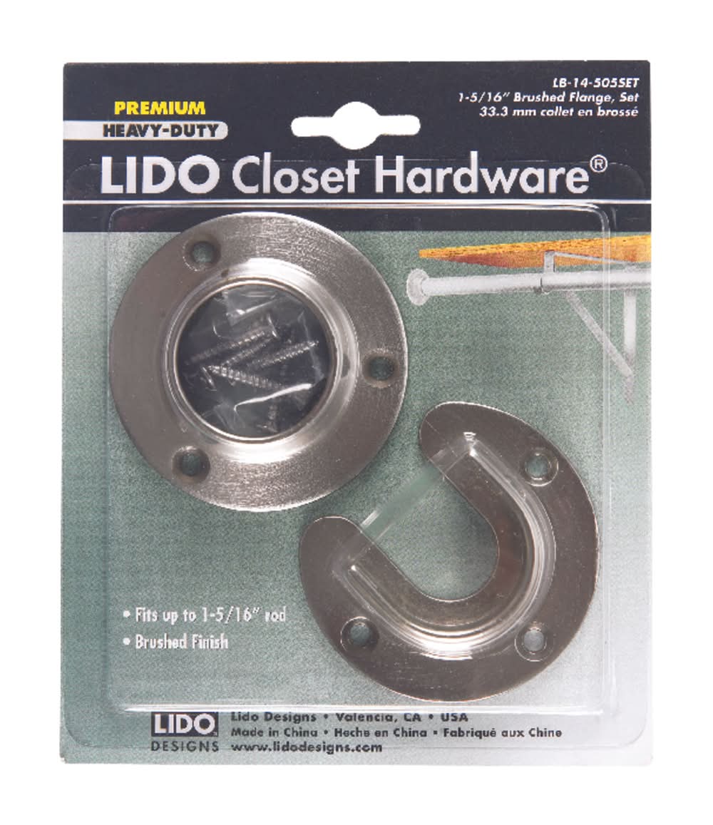 Lido 1-5/16 In. D Brushed Steel Closet Flange Set