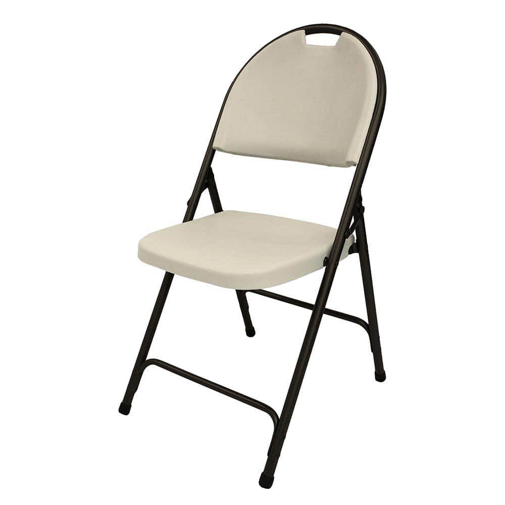 Hdx Earth Tan Plastic Seat Outdoor Safe Folding Chair