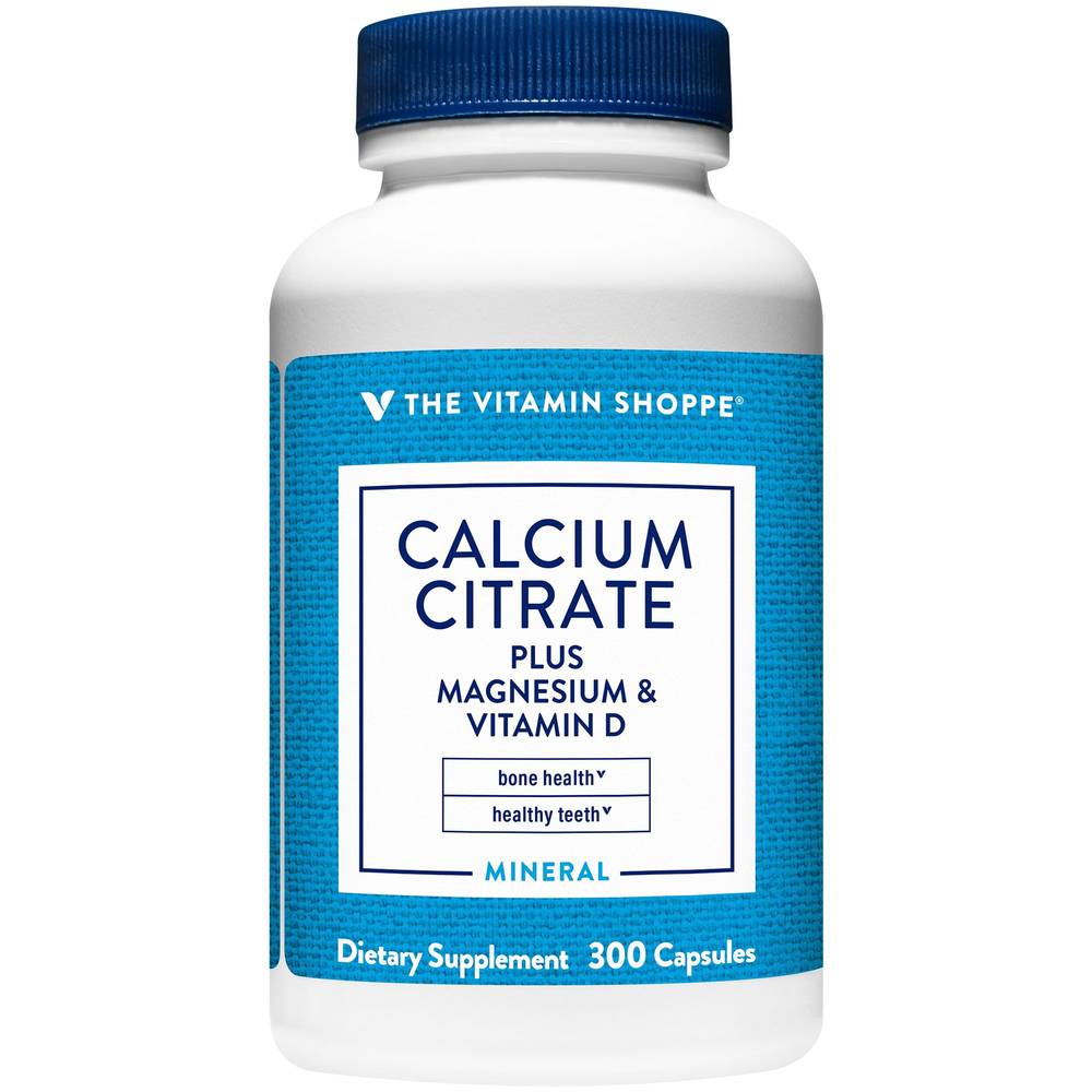 Calcium Citrate With Magnesium & Vitamin D - Supports Healthy Bones & Teeth (300 Capsules)