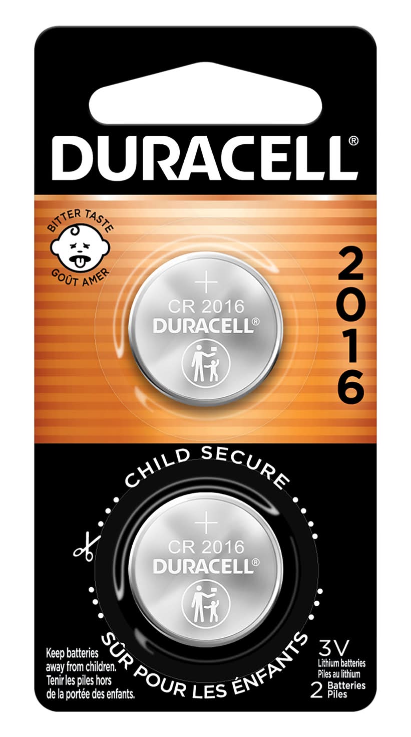 Duracell 2016 Lithium 3v Coin Cell Battery (8.16 g, 2 ct)