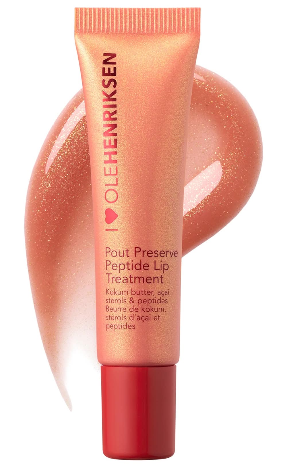Olehenriksen Pout Preserve Hydrating Peptide Lip Treatment Strawberry Sorbet Glimmer