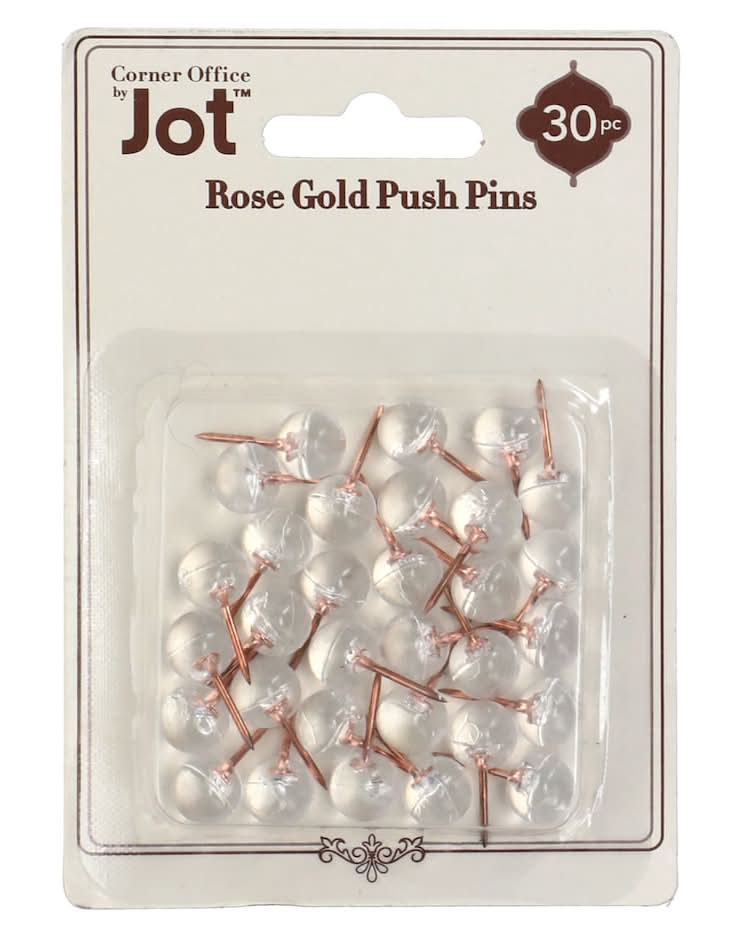 Jot Push Pins, Rose Gold (30 ct)