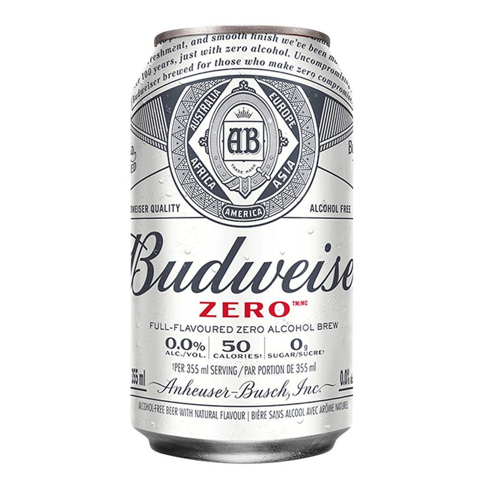 Budweiser Zero Non-Alcoholic Beer 24 × 355 Ml