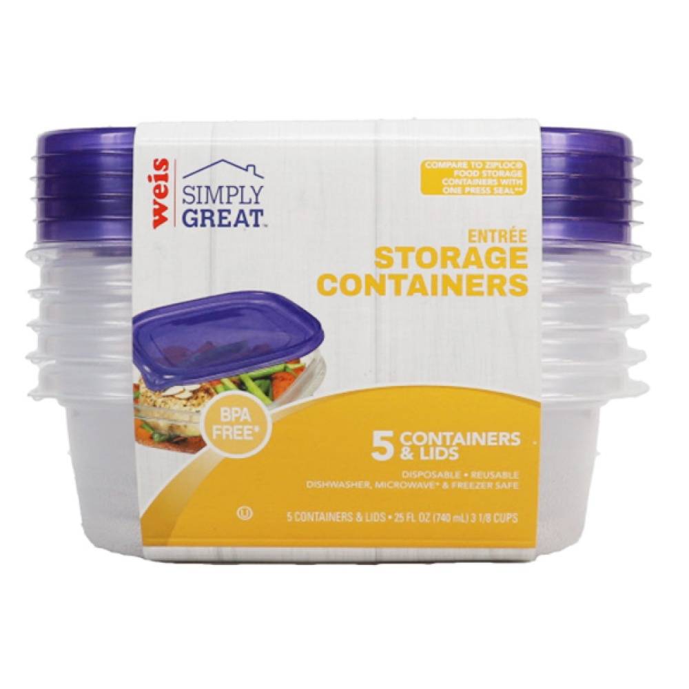 Weis Entree Simply Great Storage Containers and Lids (5 ct)