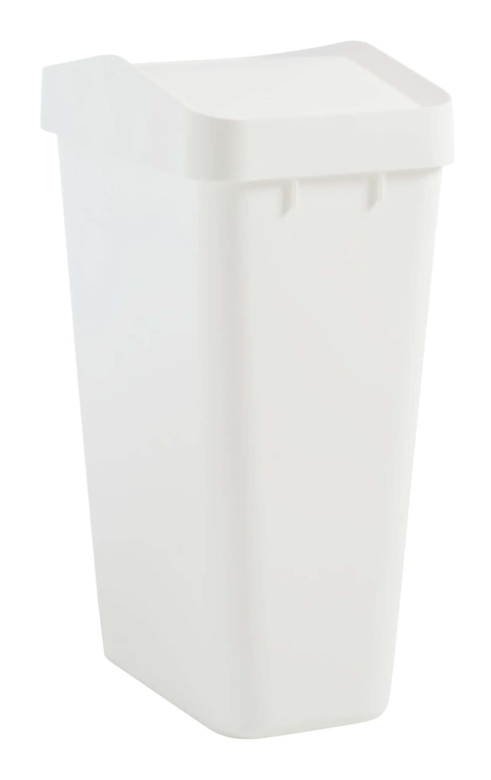 Moxie 12.2 Gallon White Resin Indoor Kitchen Swing/Push Lid Trash Can