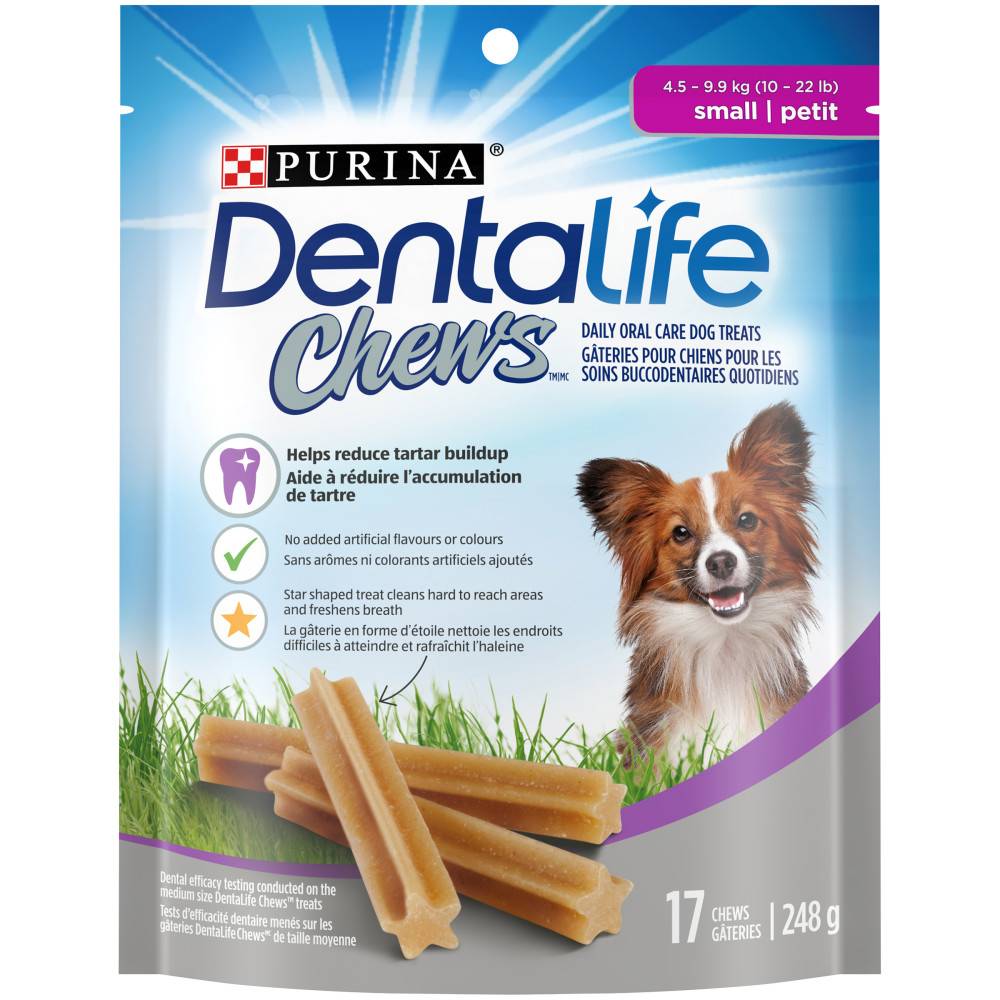 Dentalife dentalife chews gâteries pour petits chiens pour les soins buccodentaires quotidiens (248 g) - chews small breed dental dog treats (17 units)