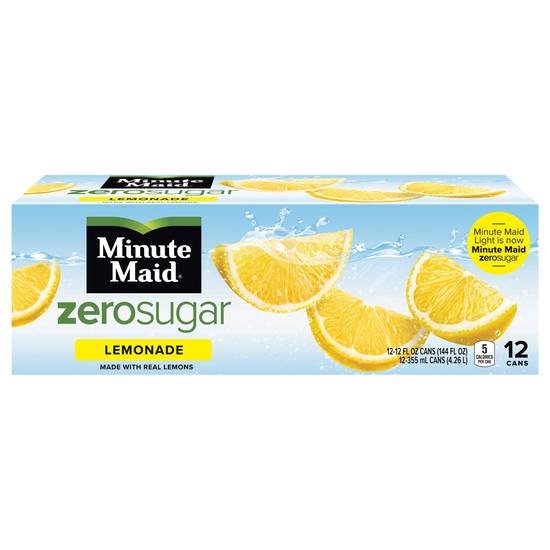 Minute Maid Zero Sugar Lemonade (12 ct, 12 fl oz)