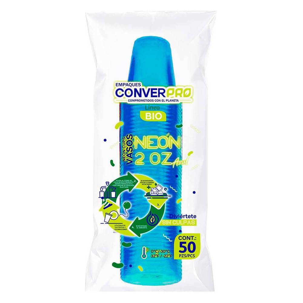 Converpro bio vaso azul neón (50 piezas)