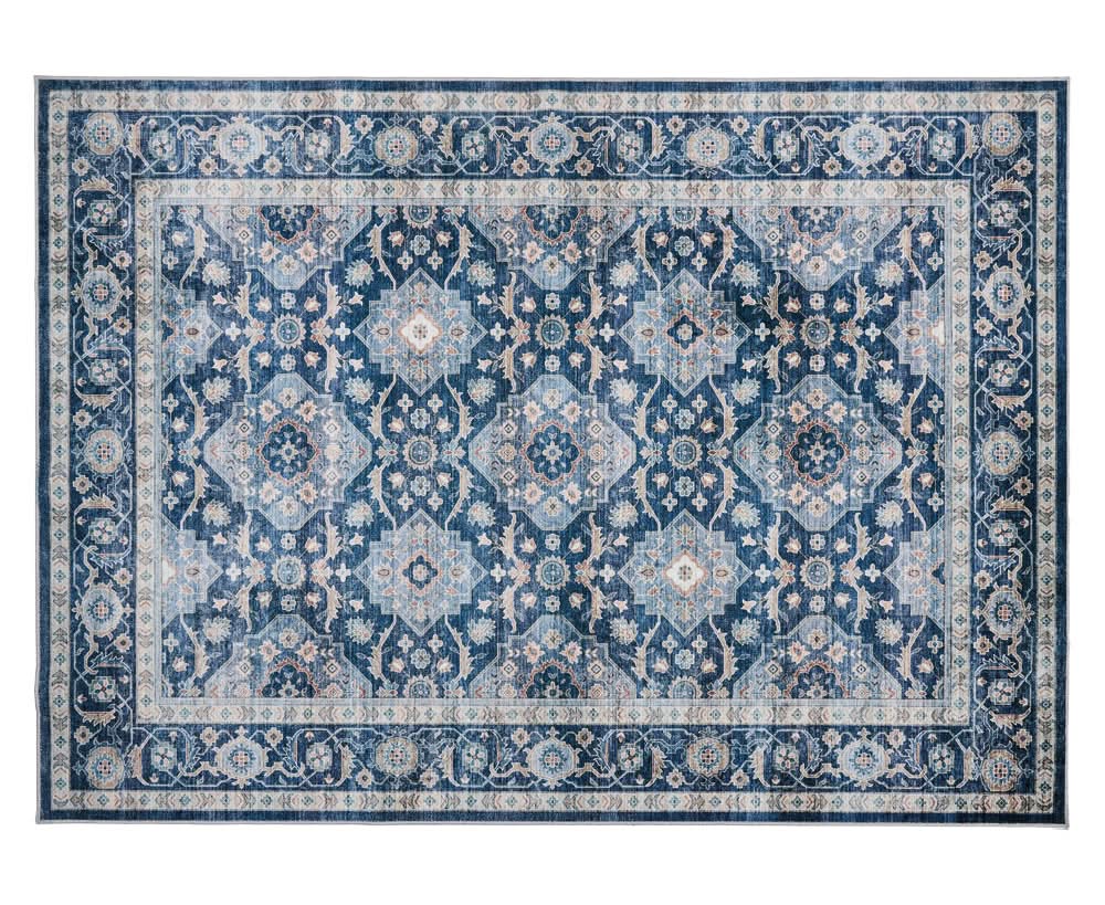KIRKTON HOUSE 5x7 Washable Area Rug - Navy Medallion