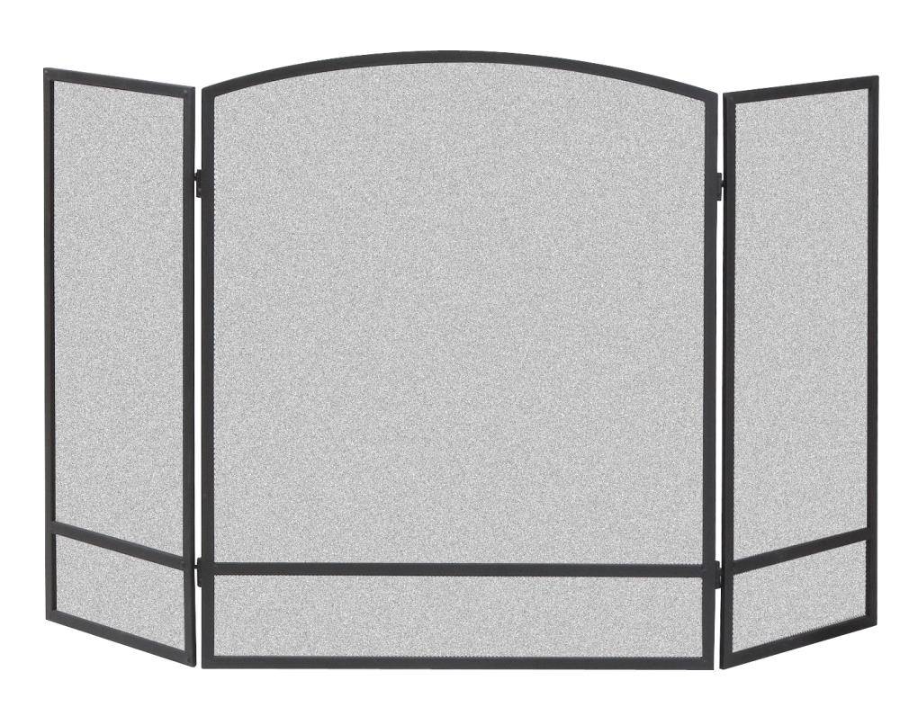 Master Forge 48-in Black Powder Coated Steel 3-panel Arched Fireplace Screen | 15951L