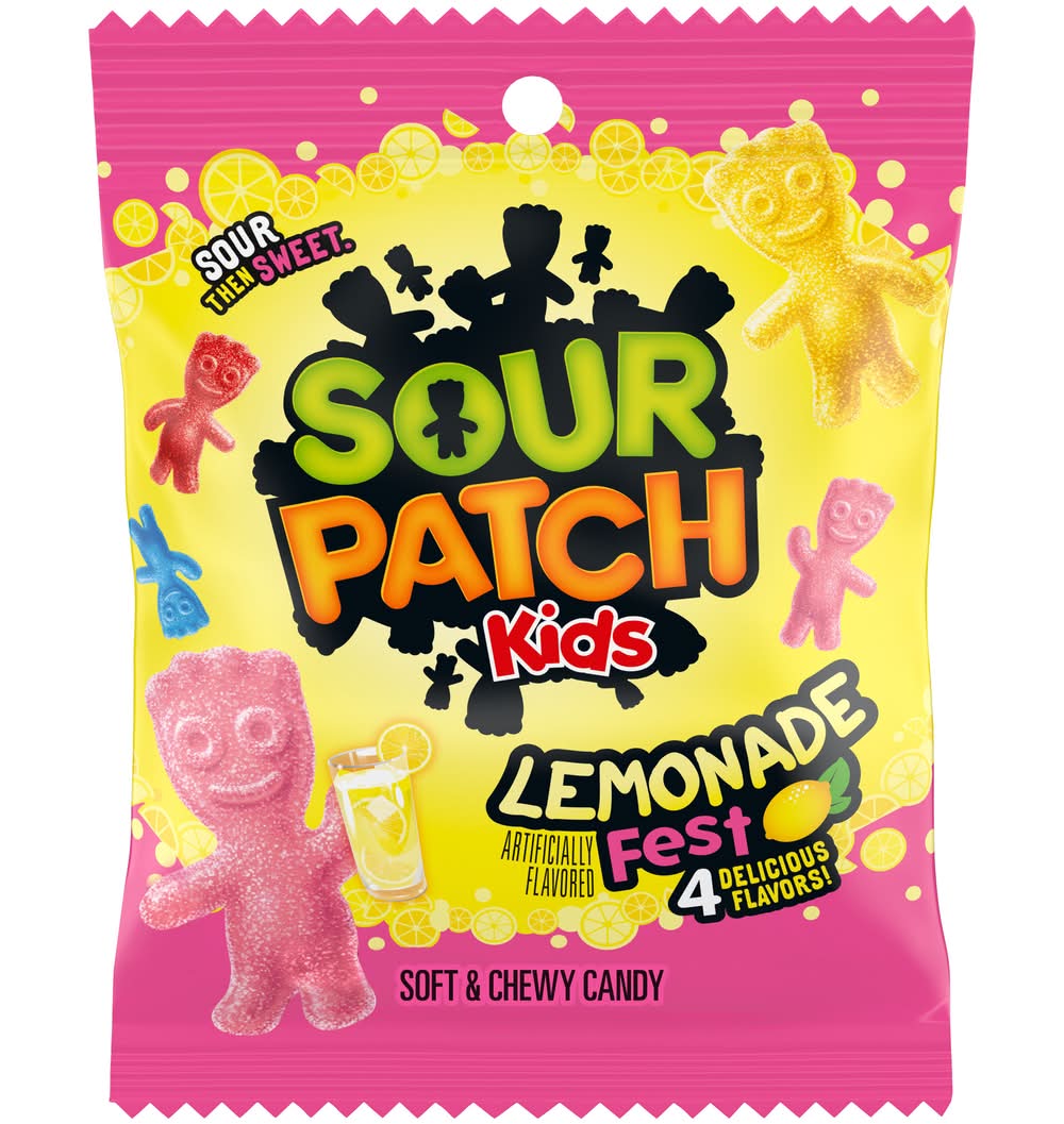 Sour Patch Kids Fest Soft & Chewy Candy, Lemonade (3.61 oz)