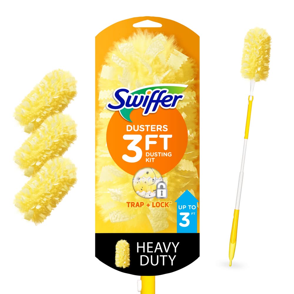 Swiffer Dusters Heavy Duty Kit Poly fiber Extendable Dusting wand