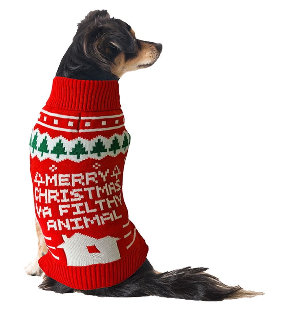 Home Alone Holiday Dog Sweater (Color: Red, Size: X Small)