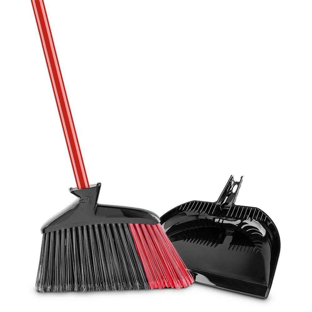 Libman 14-in Poly Fiber Multi-surface Angle with Dustpan Upright Broom | 1725