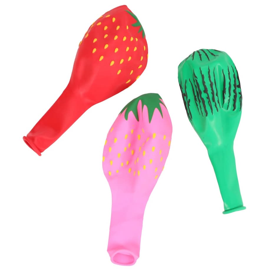 Seasonal Collection Latex Balloons, Assorted Fruits, 12-pc Pack.