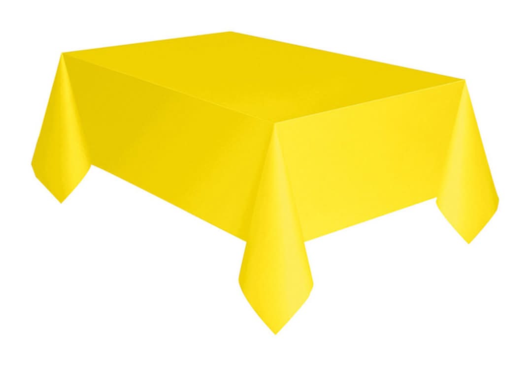 321 Party! Plastic Neon Yellow Tablecloth 54" X 108"