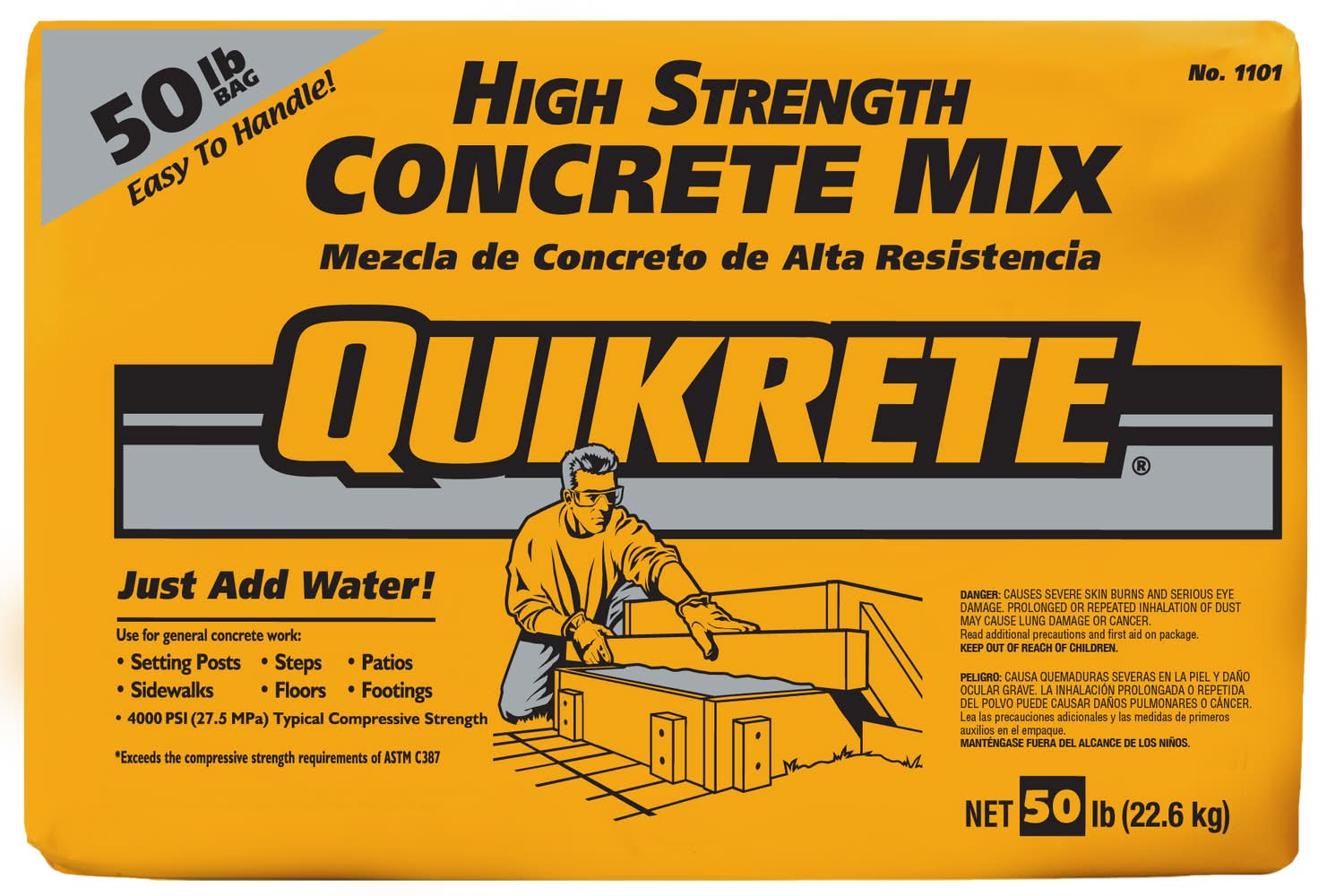 QUIKRETE 50 -lb High strength Concrete mix
