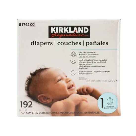 Kirkland Signature pañales (192 un) (Unisex/Etapa 1)