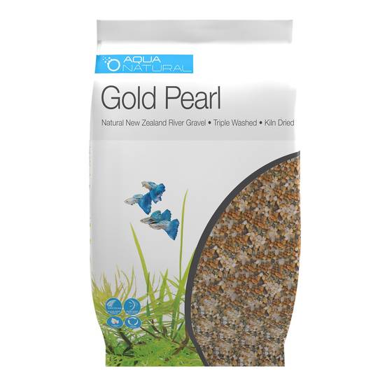 Aqua Natural Aquarium Gravel - Gold Pearl (Size: 20 Lb)