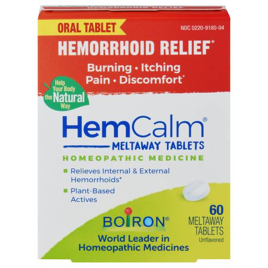 Boiron Hem Calm Unflavored Hemorrhoid Relief (60 ct)