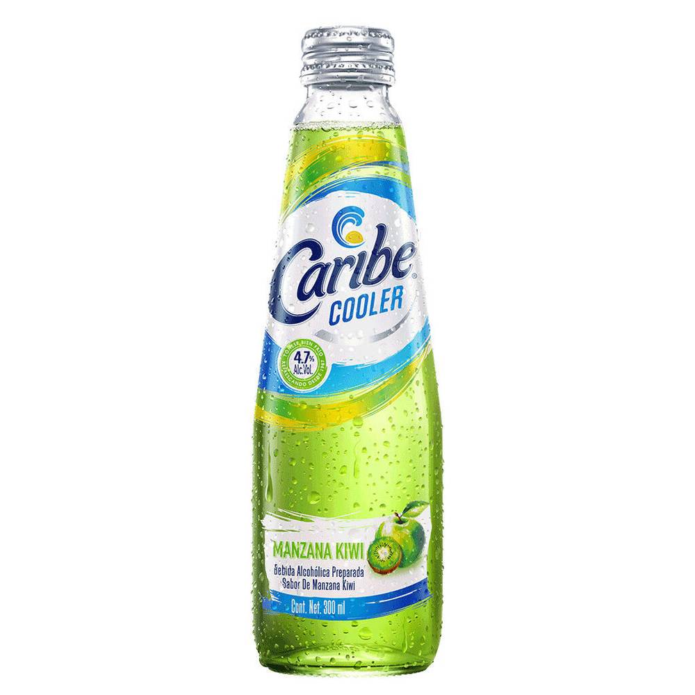 Caribe cooler bebida alcohólica sabor manzana verde kiwi (300 ml)
