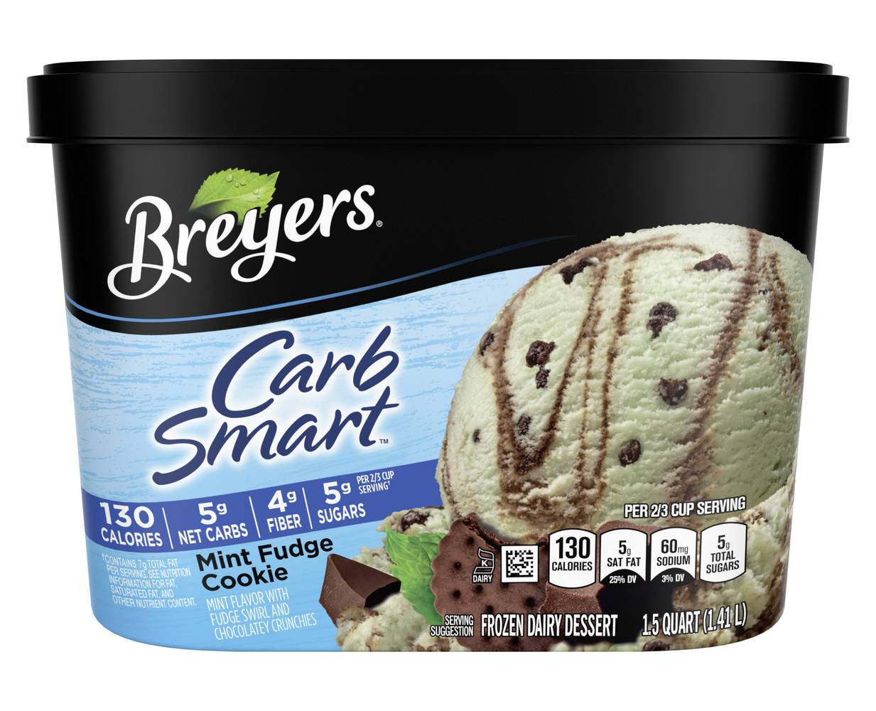 Breyers Carb Smart Mint Fudge Cookie Ice Cream (1.4 L)
