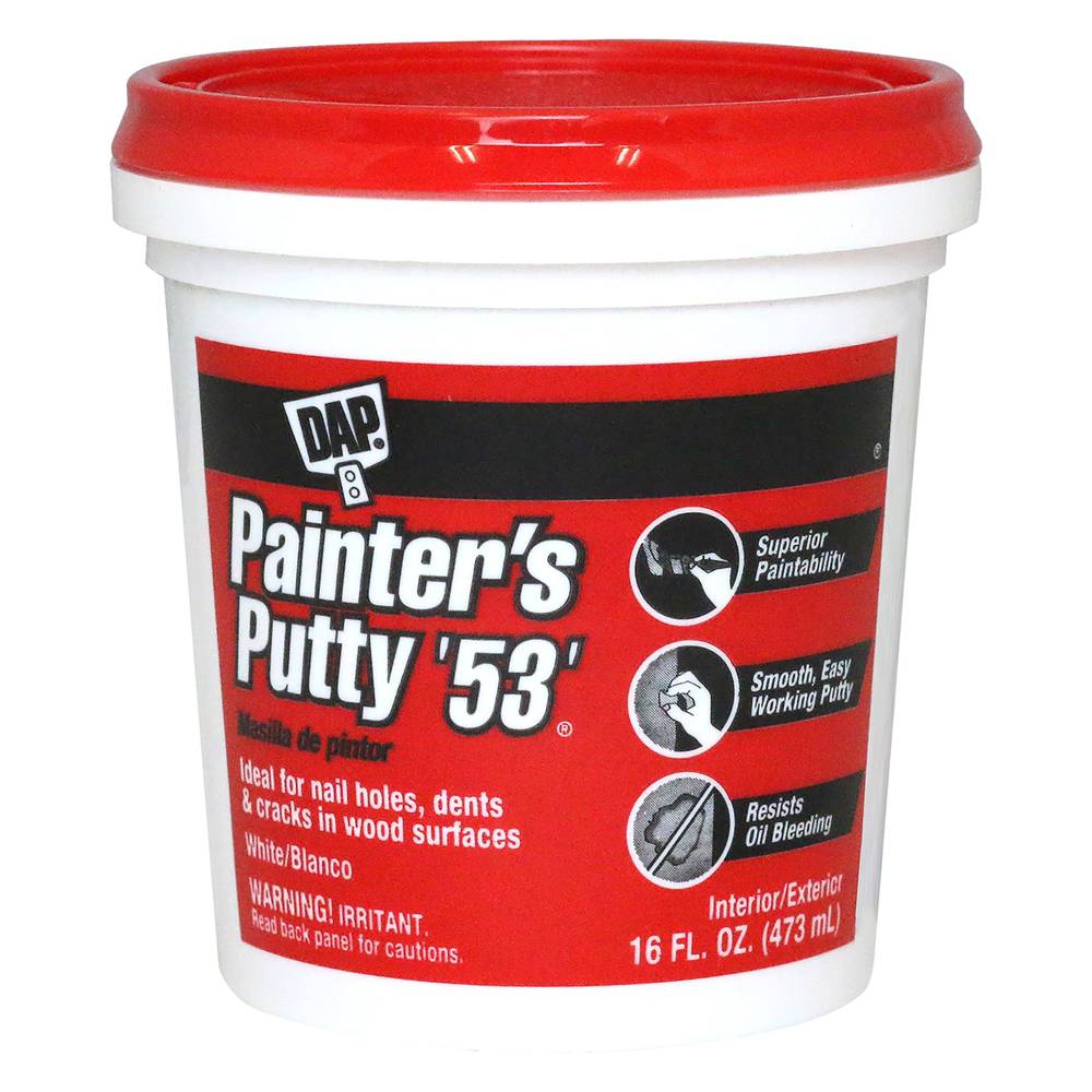 DAP Painters Putty 1-Pint Waterproof Interior/Exterior White Spackling | 12242