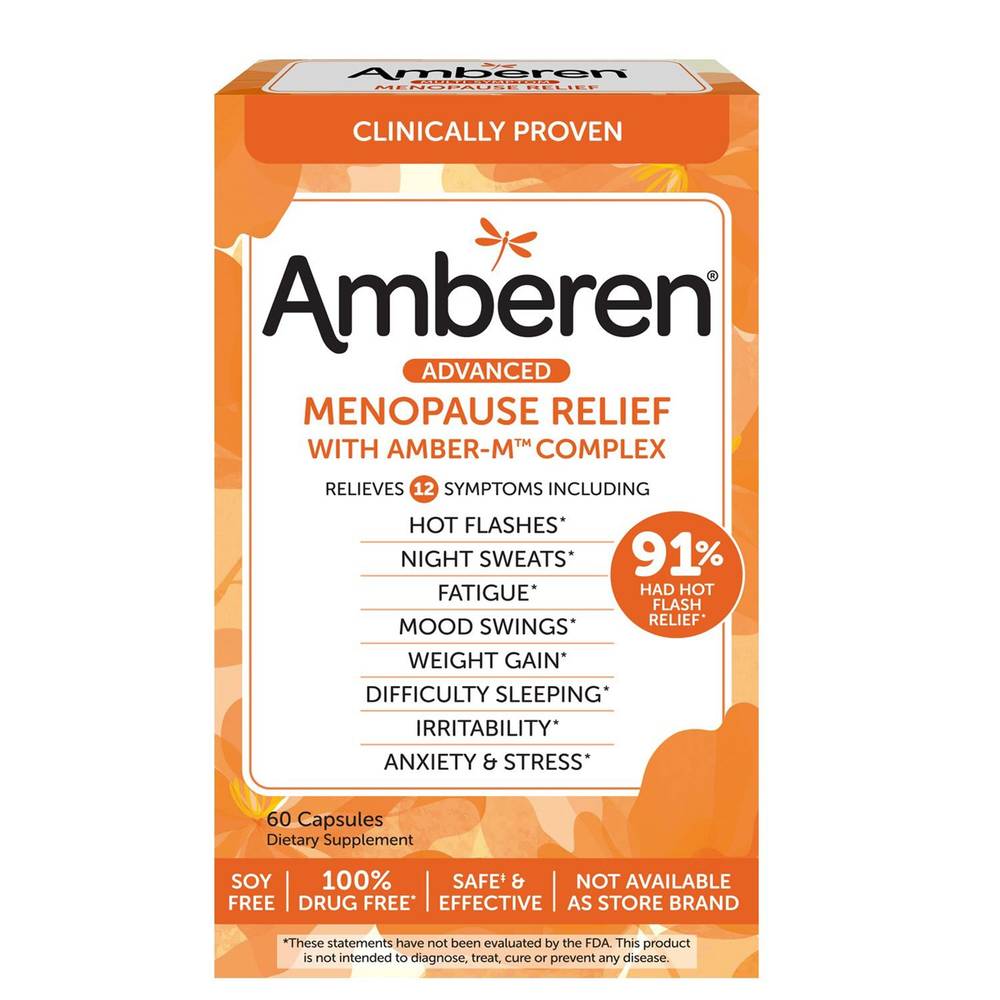 Amberen Menopause Relief Capsules, 60 Ct