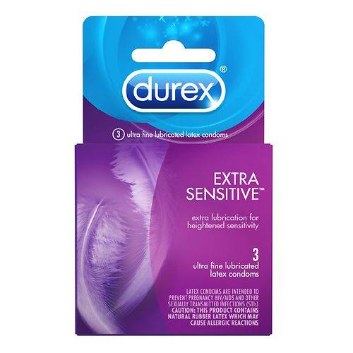 Durex Extra Sensitive Lubricated Ultra Thin Premium Condoms - 3.0 ea
