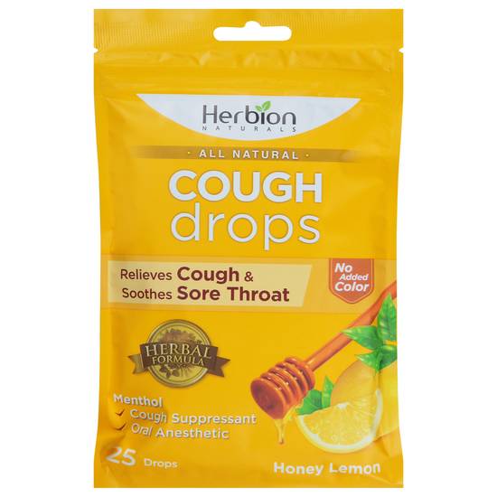 Herbion Honey Lemon Flavored Cough Suppressant Drops (25 ct)