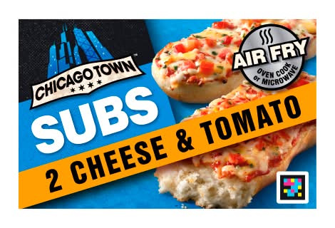 Chicago Town Cheese & Tomato, Subs Pizza With Tasty Toppings (2 pack)