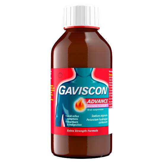 Gaviscon Advance Double Strength Heartburn & Indigestion Aniseed Flavour Oral Suspension