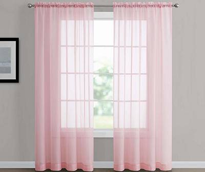 Real Living Sheer Rod Pocket Curtain Panel, 84'', Pink