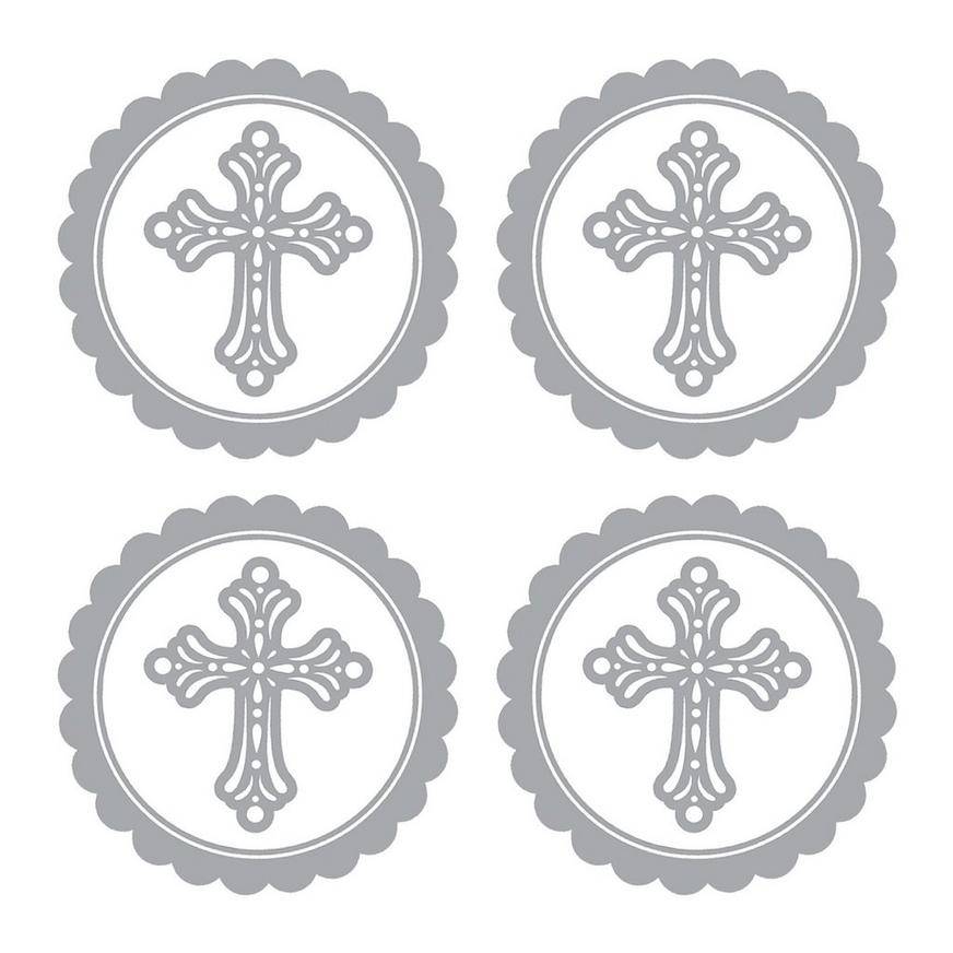 Silver Religious Sticker Labels 20ct