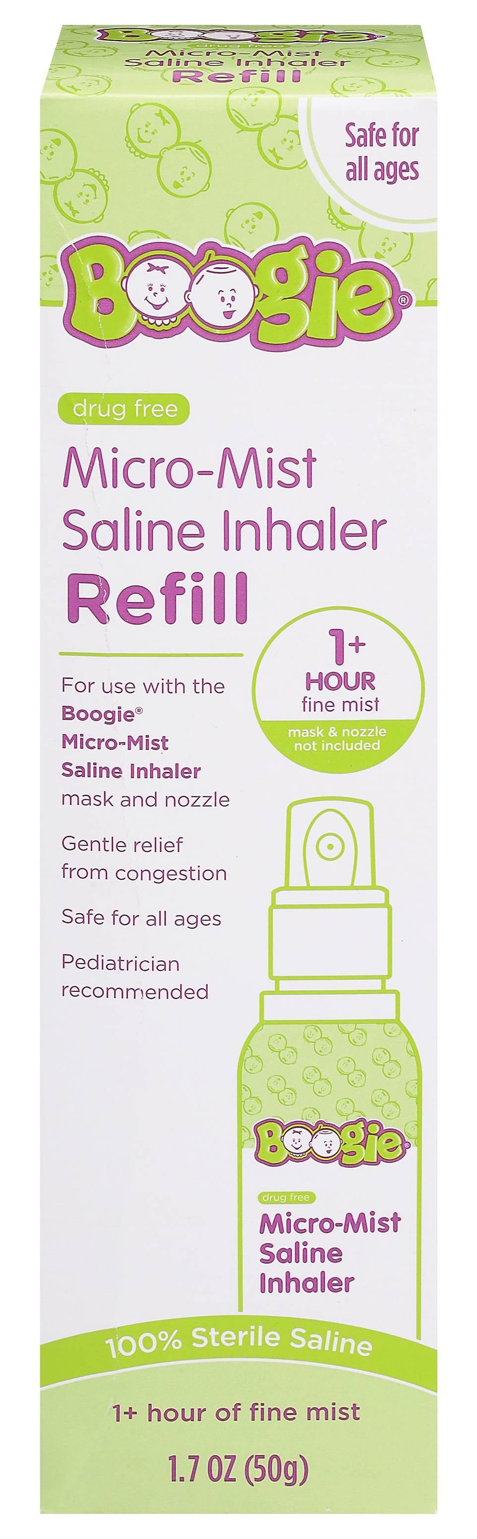 Boogie Micro Mist Inhaler Refill For All Ages (1.7 oz)