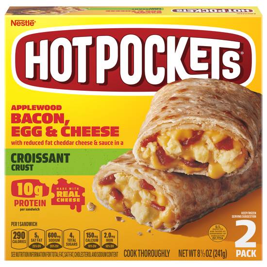 Nestlé Hot Pockets Applewood Bacon Egg & Cheese in a Croissant Crust (2 x 4.25 oz)