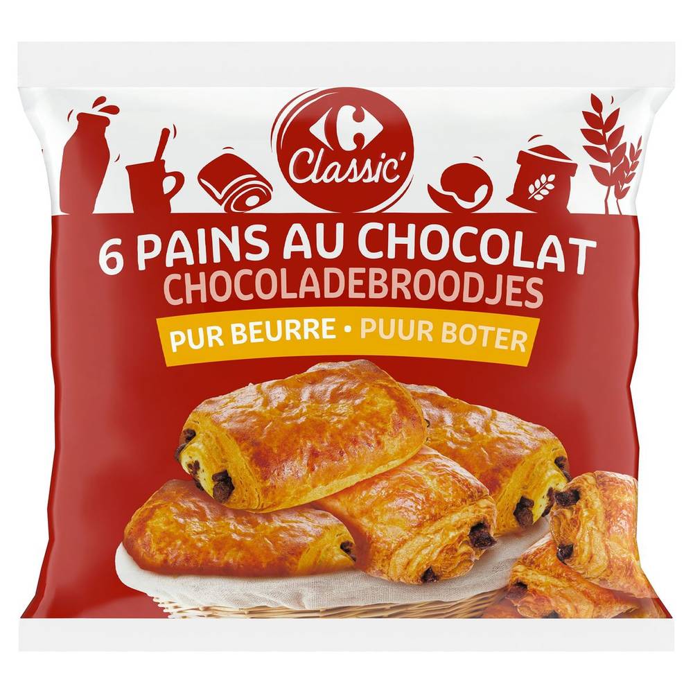 Carrefour Classic'' 6 Pains au Chocolat 420 g