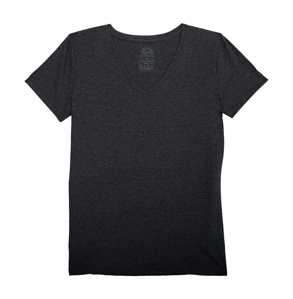 Fruit of the Loom Short Sleeve V-Neck Tee Heather, Women,
