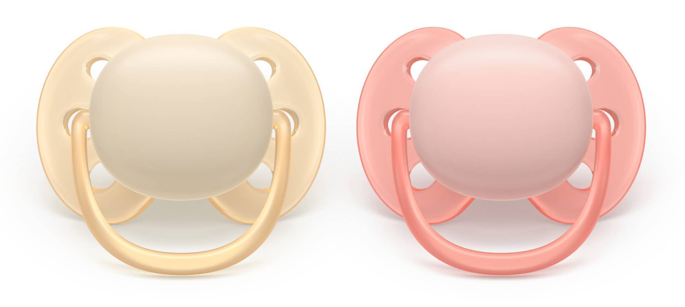 Philips Avent Ultra Soft Pacifiers, 0-6 M, Sand-Soft Pink (2 ct)